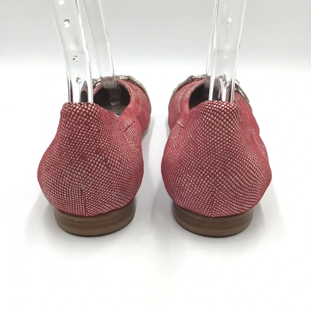 AGL Atillio Giusti Leombruni red leather patent flats EU 38